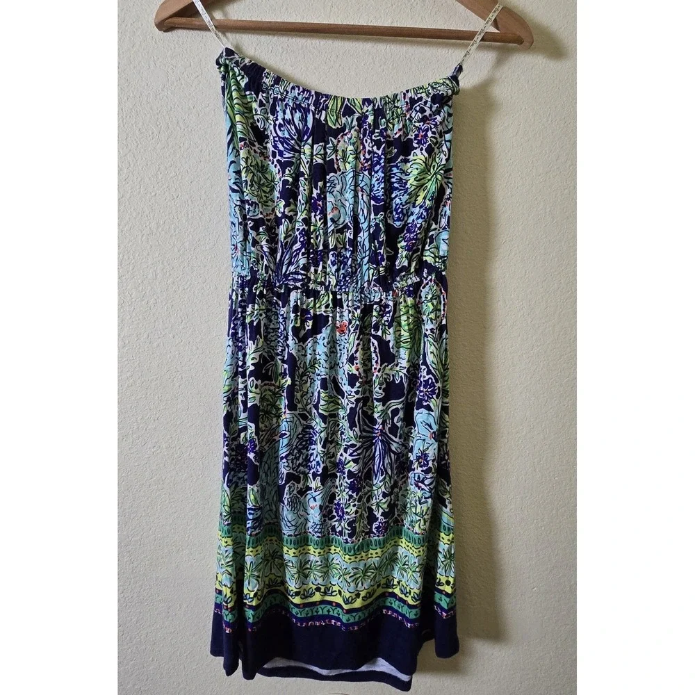 Lilly Pulitzer Floral Sun Dress XS Strapless Pink Preppy‎ Resort Wear - Picture 4 of 6